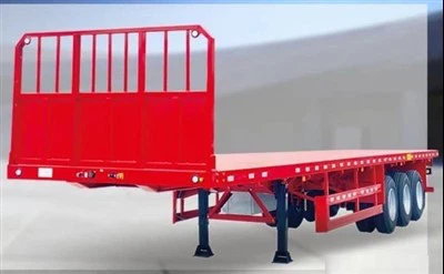 13 เมตร 3-axle Heavy Flatbed Trailer Truck