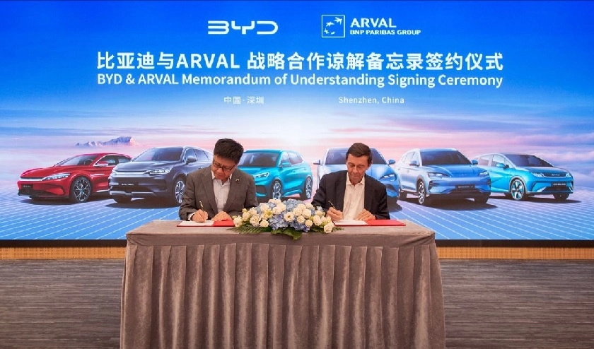 BYD ลงนามบันทึกความเข้าใจความร่วมมือเชิงกลยุทธ์กับ Arval
