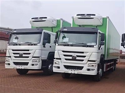 ใหม่ Sinotruk HOWO 6 × 4 รถบรรทุกห้องเย็น